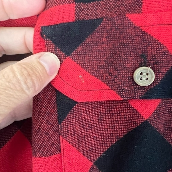 Vintage Sears Men's XL/Tall Unlined Lumberjack Plaid Button Down with Pockets - Picture 3 of 11